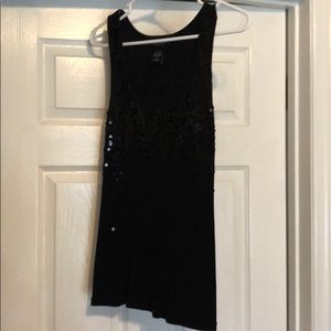 Black tank top with sequence